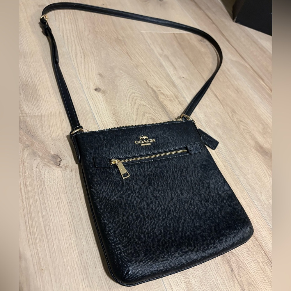 Coach Black Leather Shoulder Bag Mini Rowan